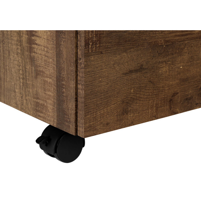 Classeur à dossiers roulés brun avec base roulante - Design moderne pour bureau fonctionnel
