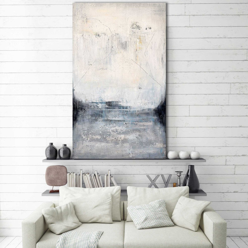 À travers la brume par - Peinture, Toile tendue, H 30 po x l 18 po x P 1 po