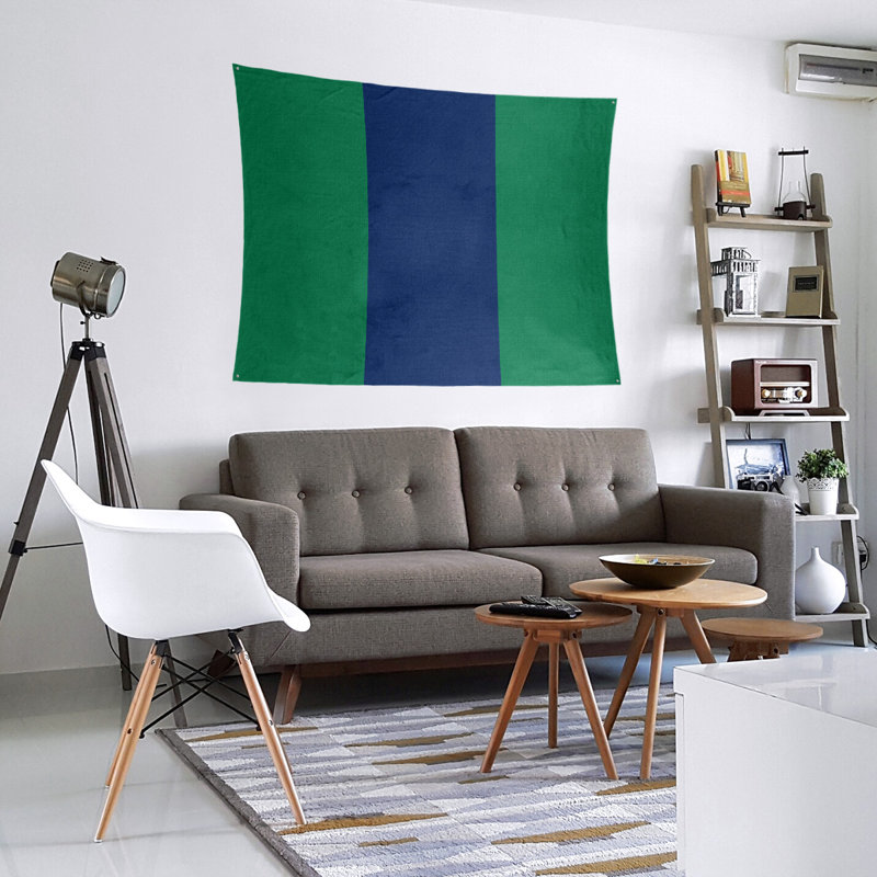 Tapisserie de polyester Vancouver, H 68 po x l 80 po, Vert / bleu / vert