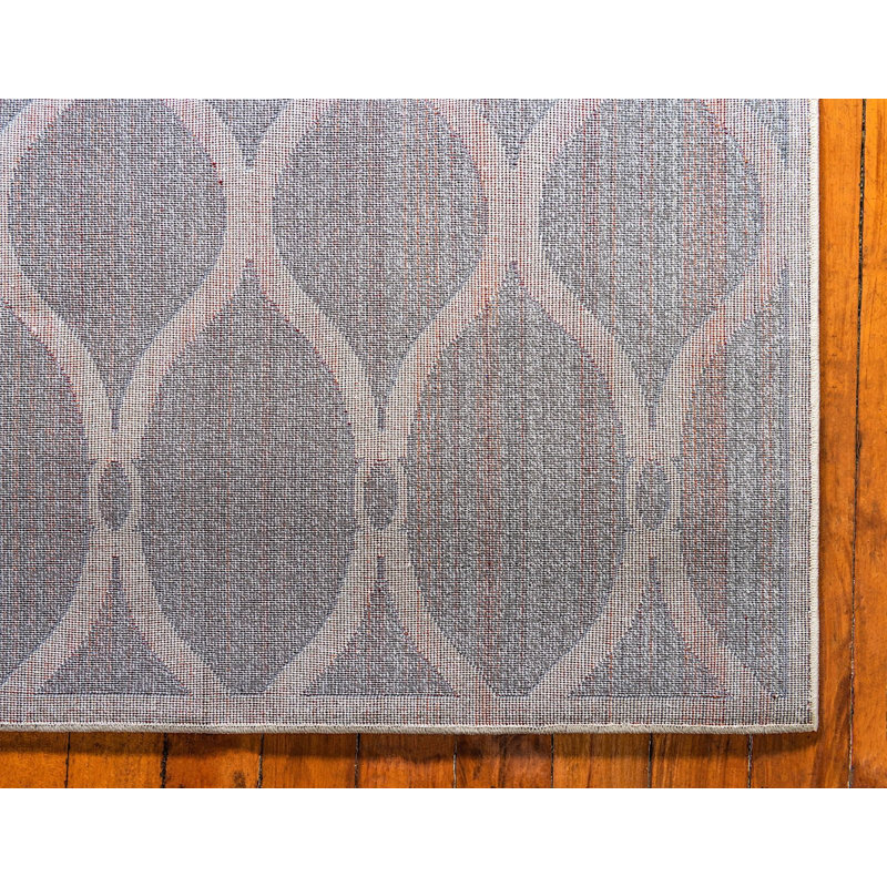 Tapis gris et crème à motif géométrique Theodora, Rectangle 3 pi 3 po x 5 pi 3 po