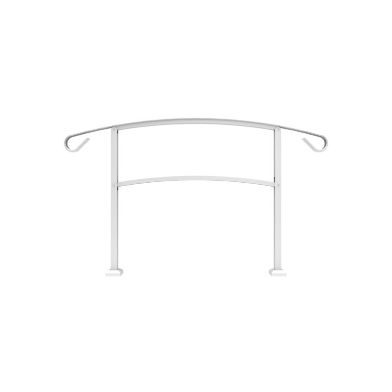 White Aluminum 4-Step Handrail Kit for Stairs and Porches