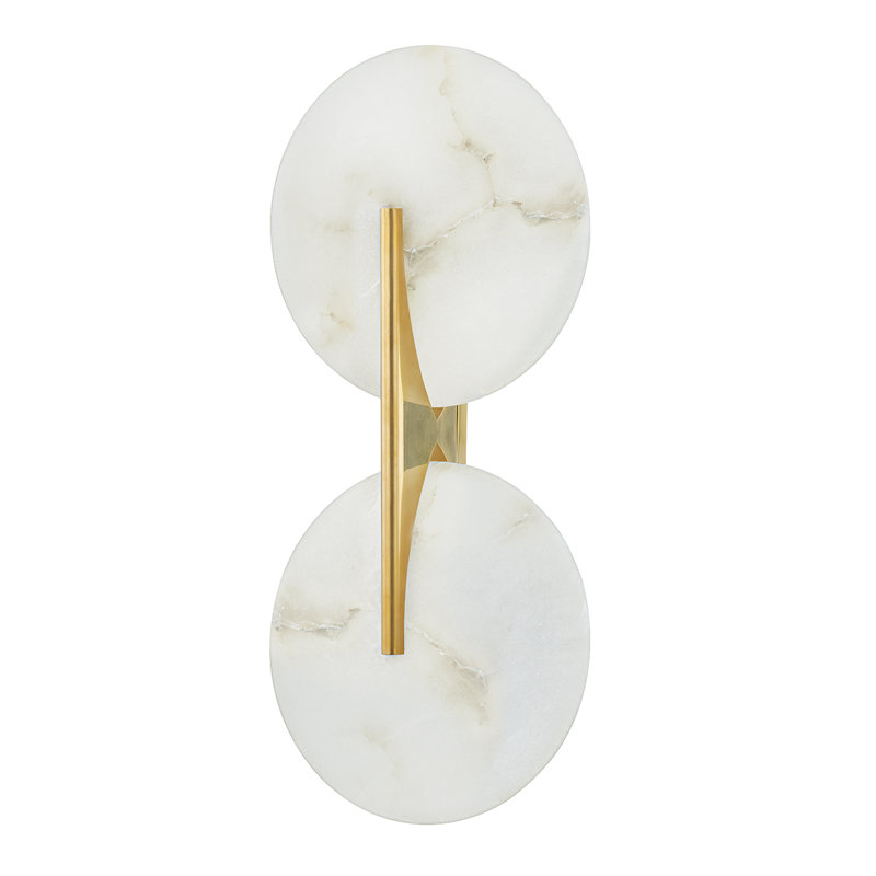 Asteria 2 Light Wall Sconce, Vintage Brass