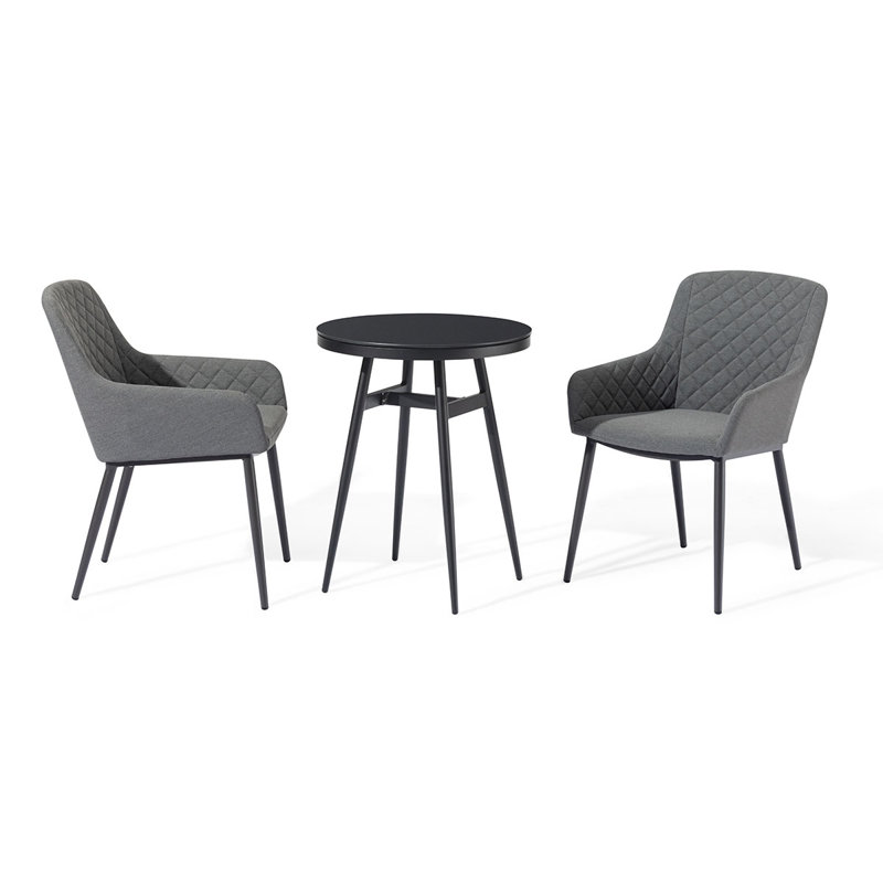 Thornell 2 - Person Patio Dining Set Round Table, Grey