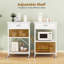 Kitchen Bakers Rack with Drawers, 3-Tier Microwave Oven Stand with Storage, Coffee Bar Table with Wheels-1712450160