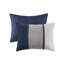 Ensemble de literie luxueux 7 pièces, suède de polyester bleu, style chalet confortable