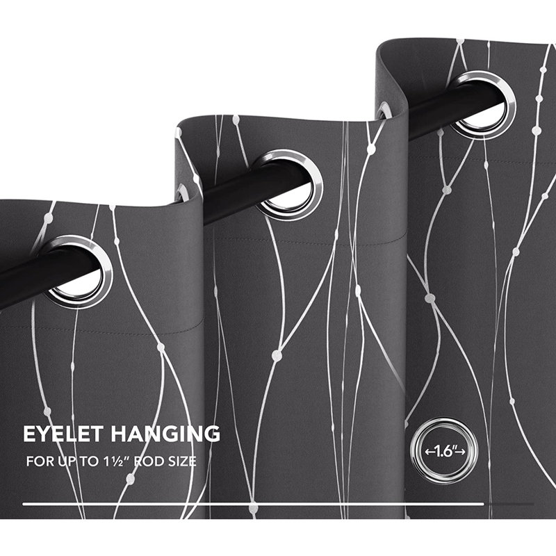 Albieris Blackout Curtain Pair, Dark Grey