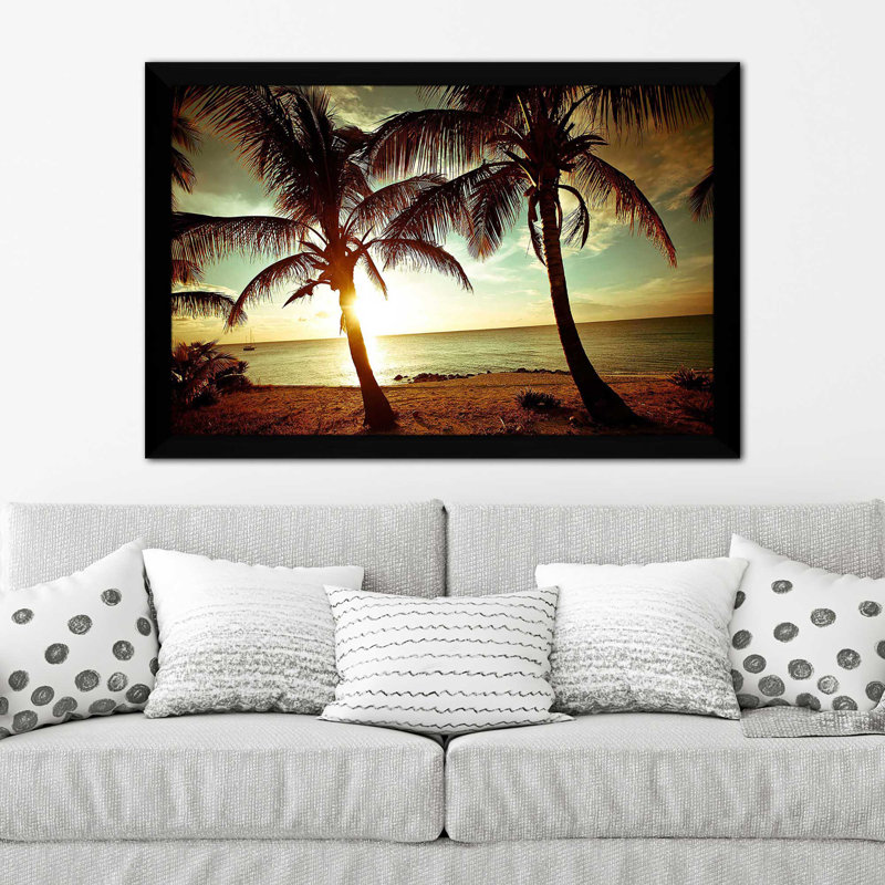 Coucher de soleil de Bimini par Susan Bryant - photographie, H 27,5 po x l 39,5 po x P 0,75 po, Cadre noir