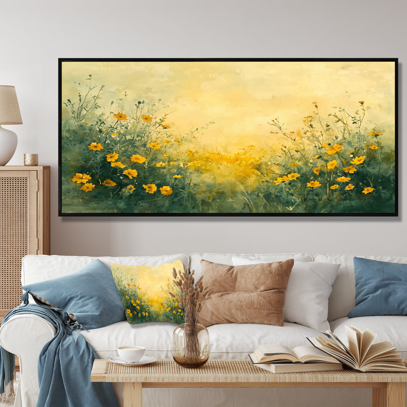 Ingmar, heure dorée coquelicots en été III - coquelicots, art mural, H 28 po x l 60 po, Impression encadrée flottante