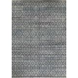 Geometric Area Rug in Teal Blue/Gray