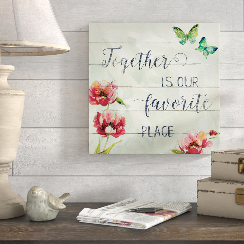 «Favorite Place», art textuel, Toile tendue, H 16 po x l 16 po x P 1,5 po