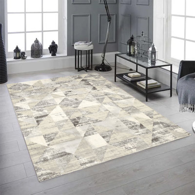 Eustolio Geometric Synthetic Kitchen Mat
