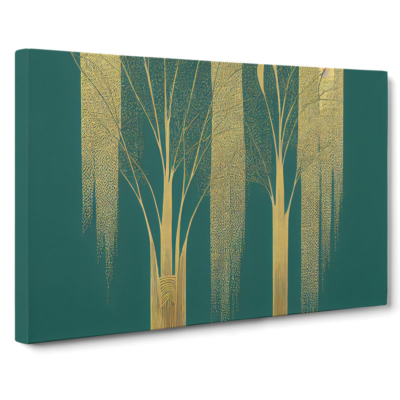 Legendary Weeping Willow Trees Abstract - Wrapped Canvas, 35cm H x 50cm W x 3cm D