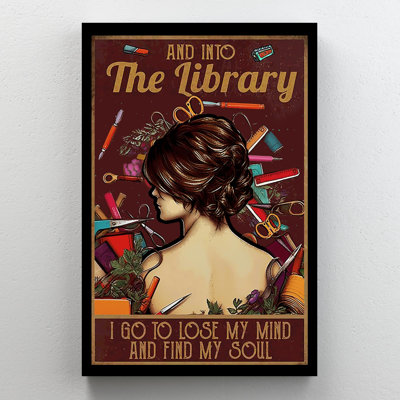 «And Into The Library I Go» - 1 pièce Rectangle Grap And Into The Library I Go - 1 pièce Rectangle, impression sur toile tendue
