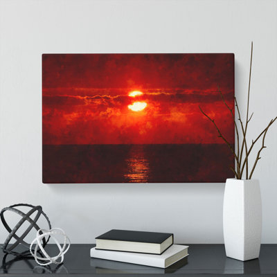 Red Sunset - Wrapped Canvas Print