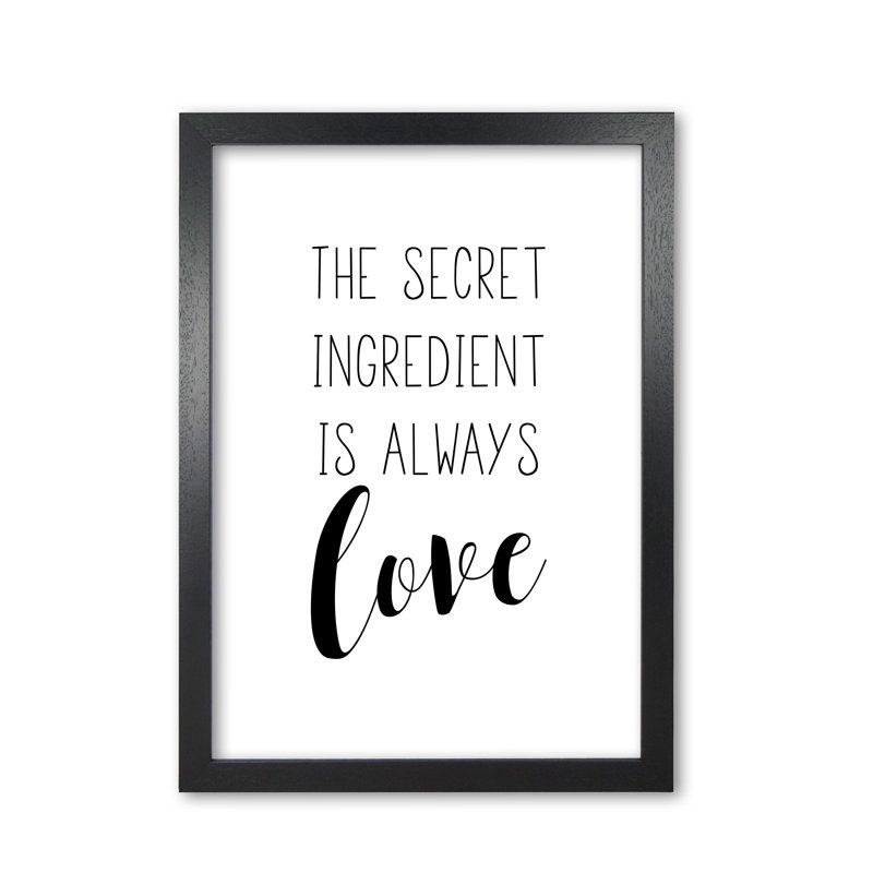 The Secret Ingredient - Print, Black Grain Frame, 30 cm H x 21 cm W x 5 cm D