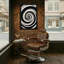 Motif abstrait en spirale noir et blanc-886039953