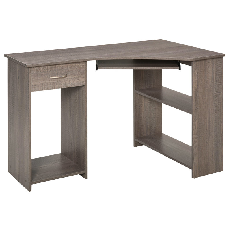 Emmetta L-Shaped Executive Desk, Grey