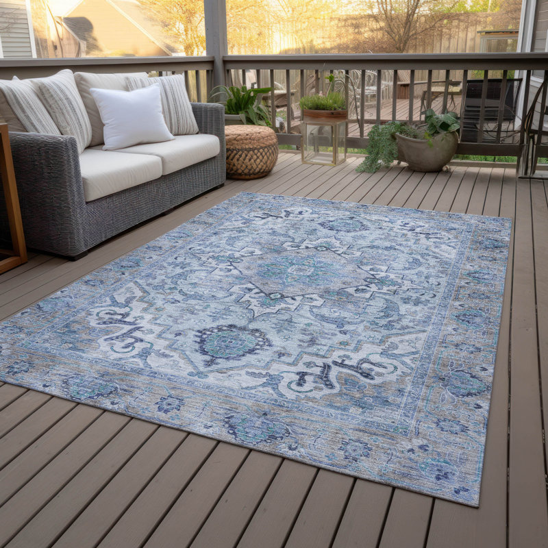 Machine Washable Indoor/Outdoor Oden ACN2163 Global Rug, Rectangle 8' x 10'
