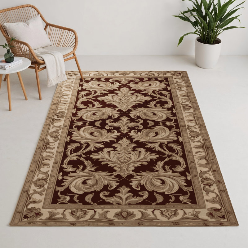 Tapis d'intérieur et d'extérieur brun français, Rectangulaire 3 pi x 5 pi