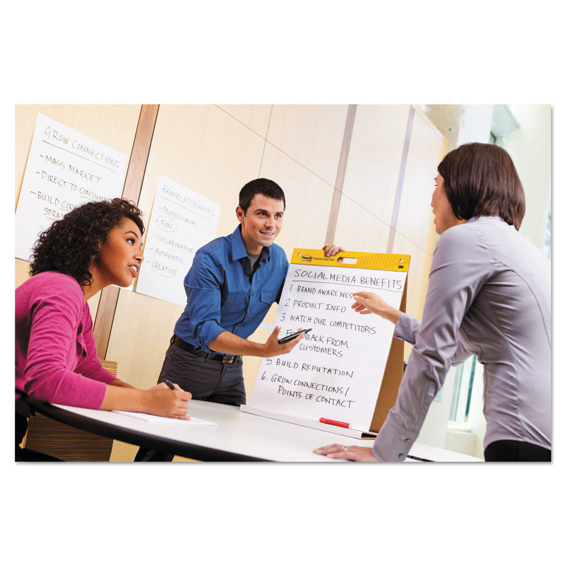 Post-it White Self-Stick Tabletop Easel Pad, 20 x 23 Inches, 20 Sheets