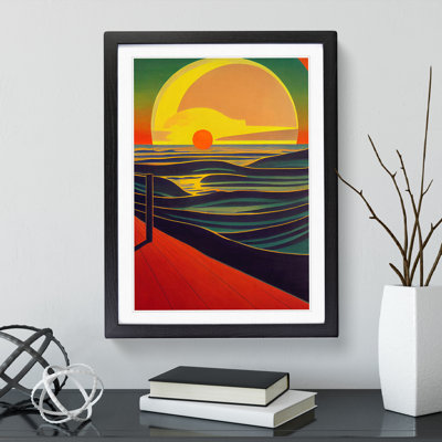 Vibrant Sunset Abstract - Wall Art
