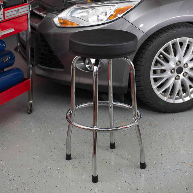 Swivel Upholstered Counter Stool with Metal Frame
