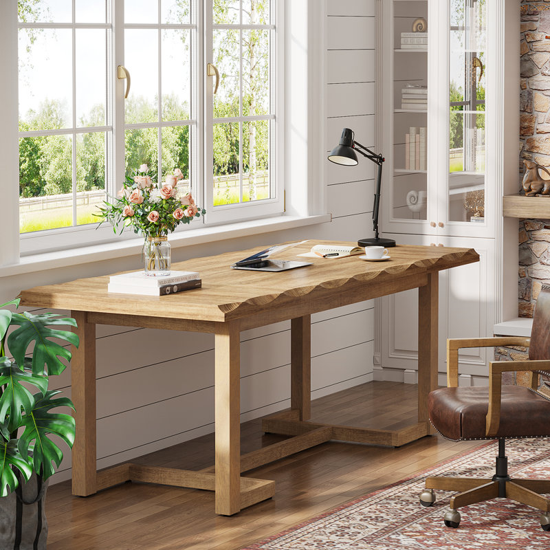 63 Inches Executive Desk Computer Desk, Natural