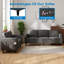 3+2 Seater Convertible Linen Sectional Sofa Set with Storage Ottoman-303591764