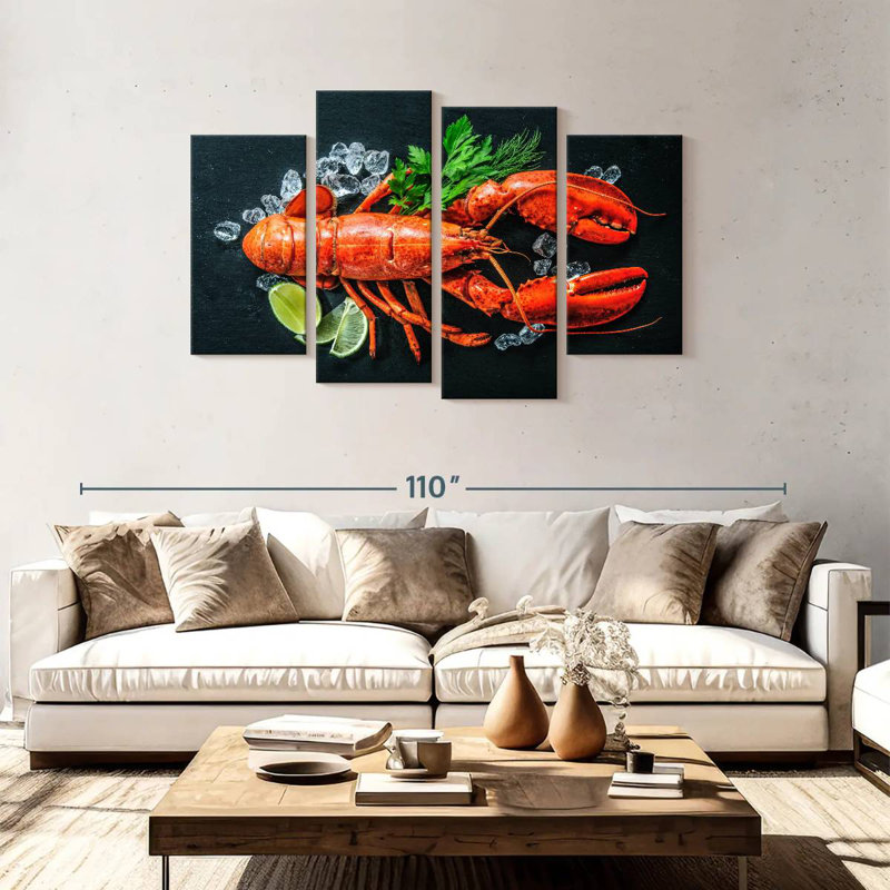 Yarlin Fresh Red Lobster, 48"H x 75"W