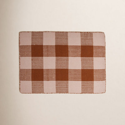 Simple Gingham Shag Wool Rug
