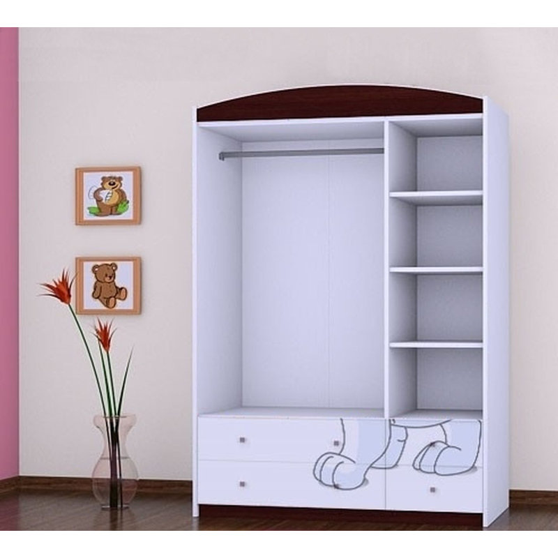 Wing 3 Door Wardrobe, Black