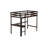 Twin Size Loft Bed with Built-in Desk, Safety Ladder and Guardrails, Solid Rubber Wood Frame, Espresso Finish