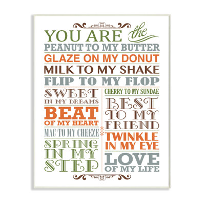 Plaque murale Gupton You Are Peanut to My Butter