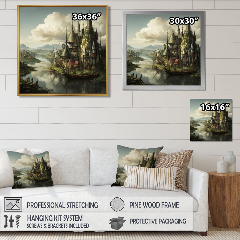 Décoration murale Odalis - Châteaux, Wrapped Canvas, 16" H x 16" W x 1" D