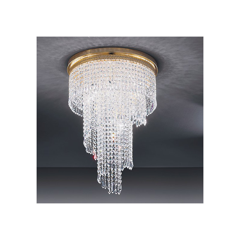 Twister Crystal Semi Flush Mount, Nickel
