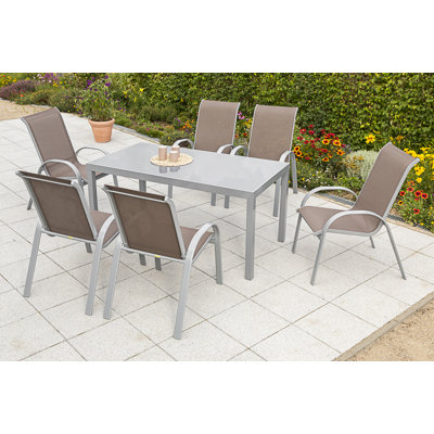 Ashni 6 - Person Patio Dining Set Rectangular Table