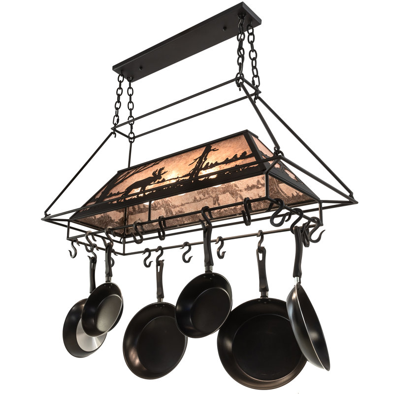 Moose at Lake Handcrafted Hanging Pot Rack