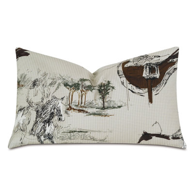 Steeplechaser Houndstooth Cotton Throw Pillow
