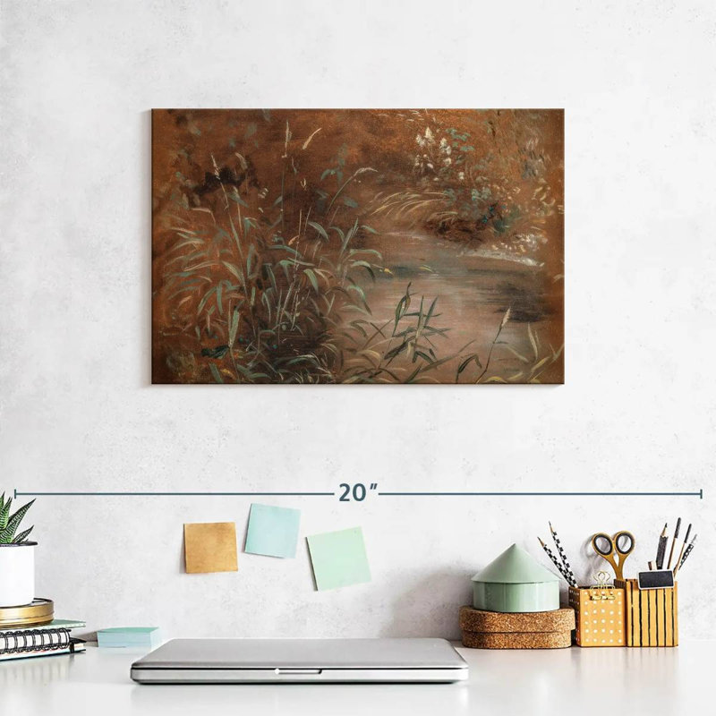 Rushes By A Pool, 8" H x 12" W