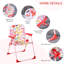 Kids Foldable Garden Patio Set Round Red Table Two Butterfly Print Armchairs Detachable Height Adjustable Sun Parasol For Children Aged 3 To 5
