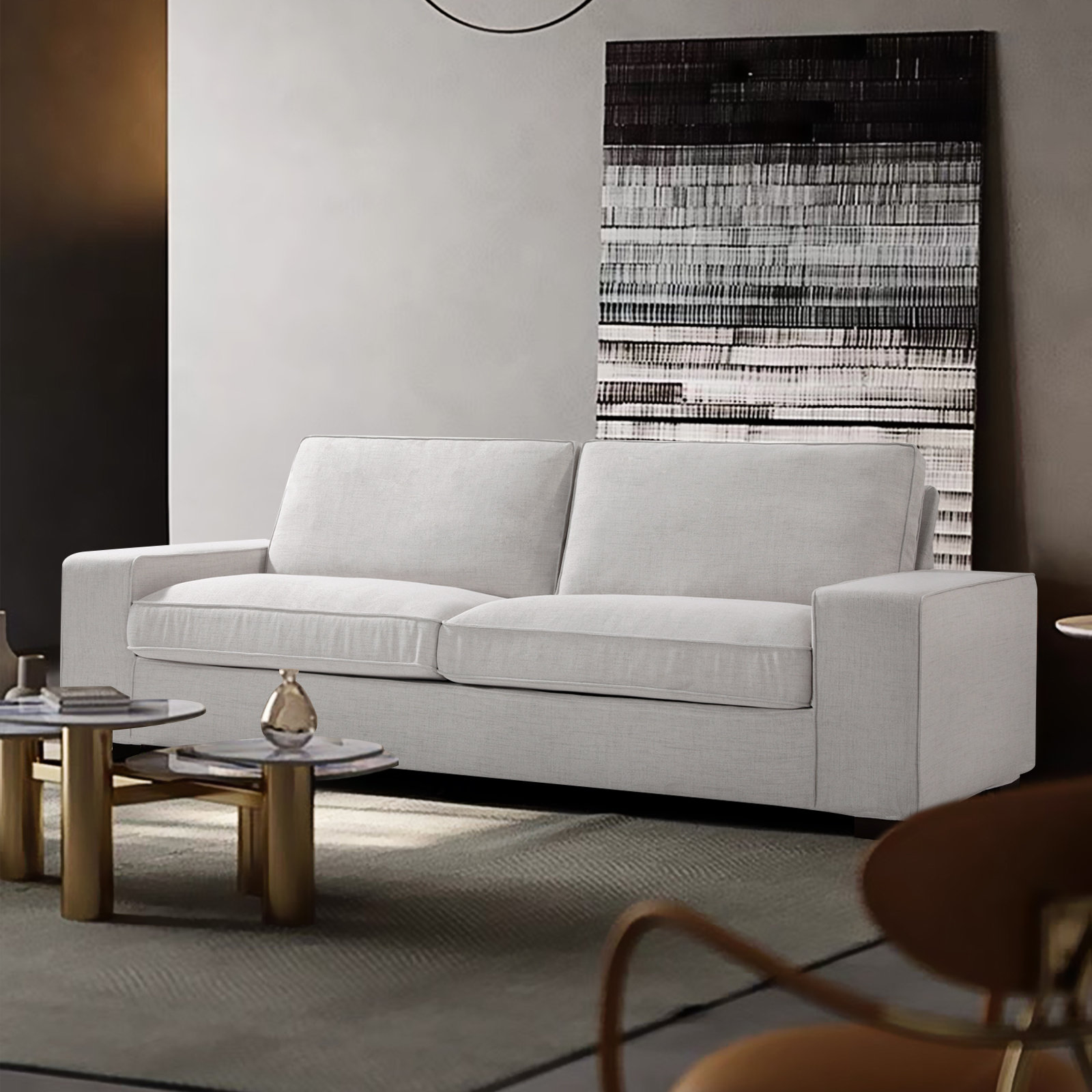 88.58" Luxury Modern Upholstered Sofa For Living Room, Couches With Solid Wood Frame