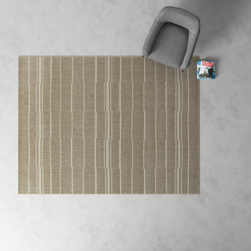 Veda Striped Indoor / Outdoor Rug, Rectangle 5'3" x 7'