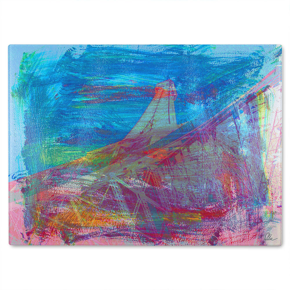 Below The Tower Glass Chopping Board