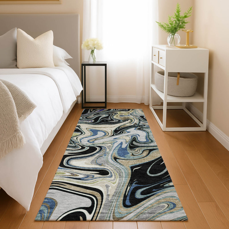 Machine Washable Indoor/Outdoor Jourdan ACN2395 Abstract Rug, Runner 2'3" x 7'6"