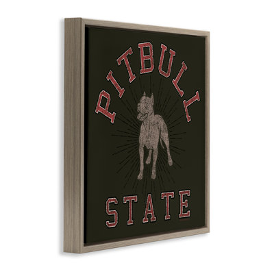 Art mural rétro sur toile flottante Pitbull State par Spirit Animals / Life Is High