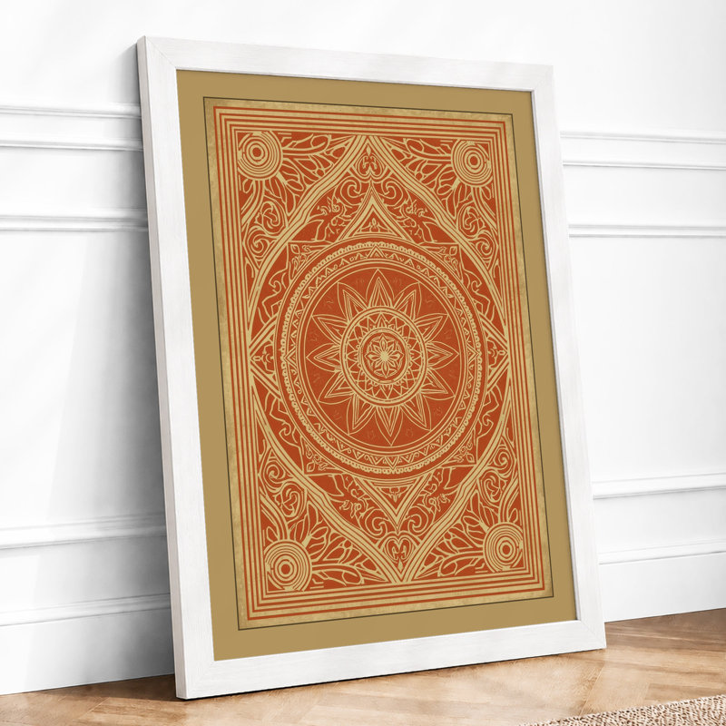 Mandala Ornament Eclectic - Framed Print, A4 - 29.7 x 21.0 cm, White