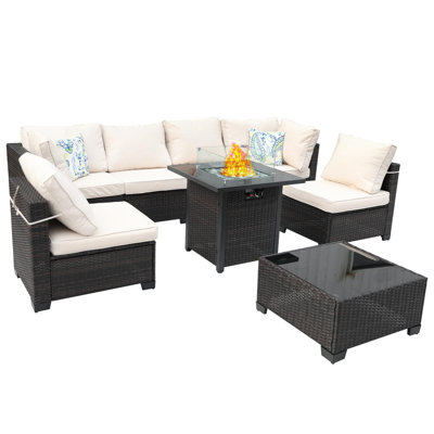 8-Piece Outdoor Patio Furniture Sectional Set