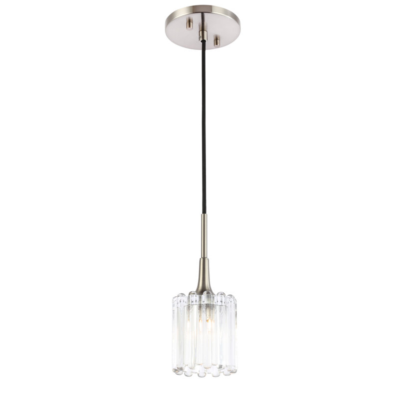 Romona 1 - Light Single Pendant, Stainless Nickel, Halogen