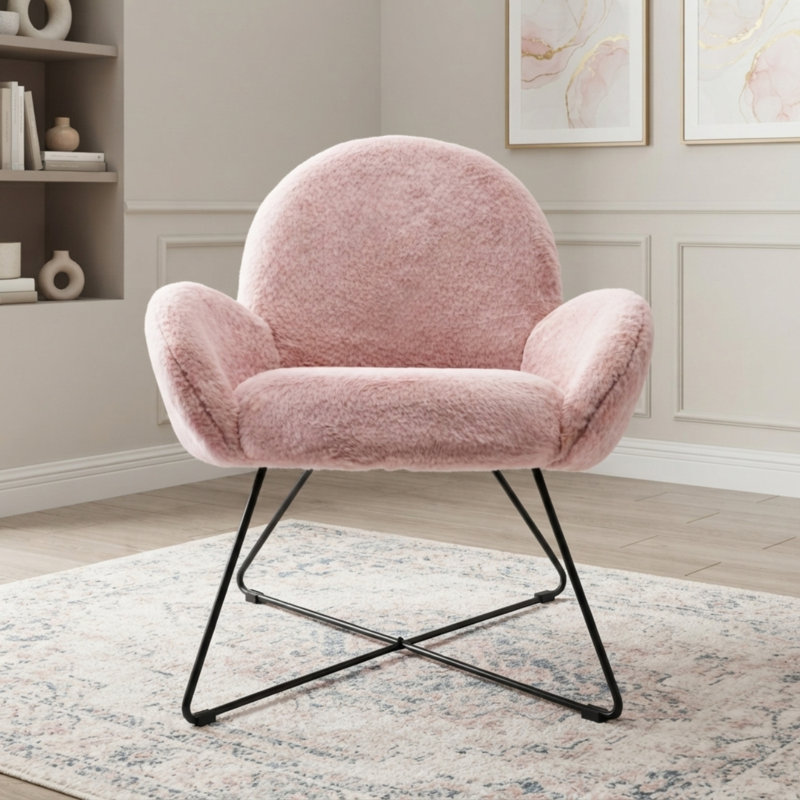 Chaise avec accoudoirs, Rose