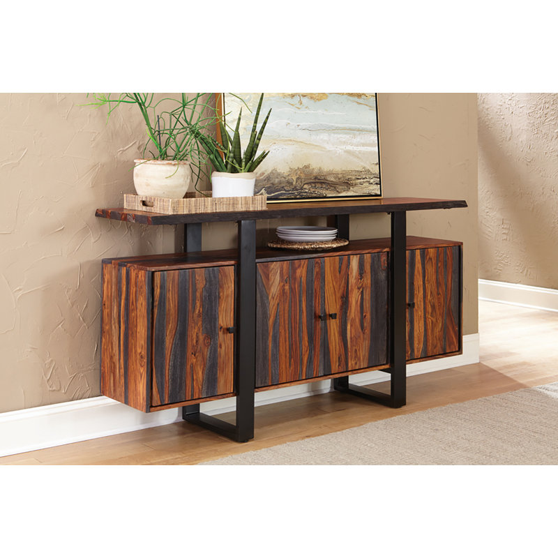 Buffet en bois massif 4 portes Khori